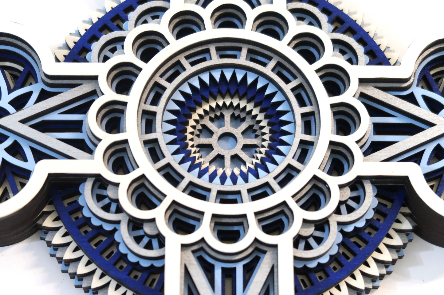 MULTI LAYER HANDMADE LASER CUT WOODEN CROSS WALL ART (ECW#4)