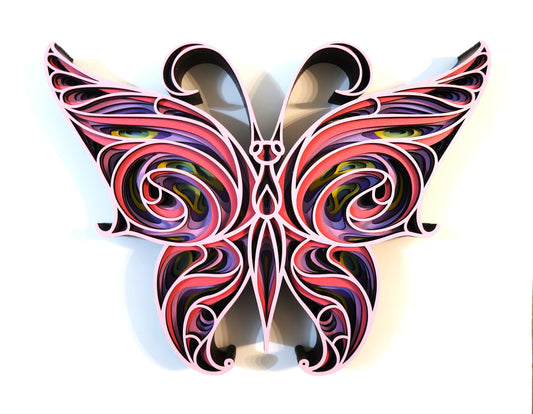 BERRY BUTTERFLY 3-D LAYERED WALL ART #2