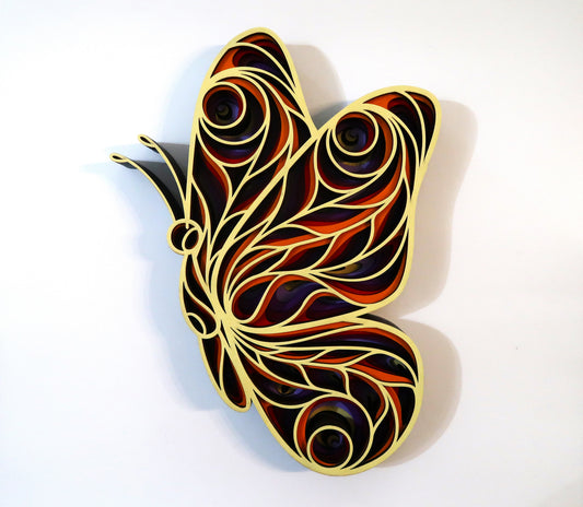 SUMMER BUTTERFLY 3-D LAYERED WALL ART #2