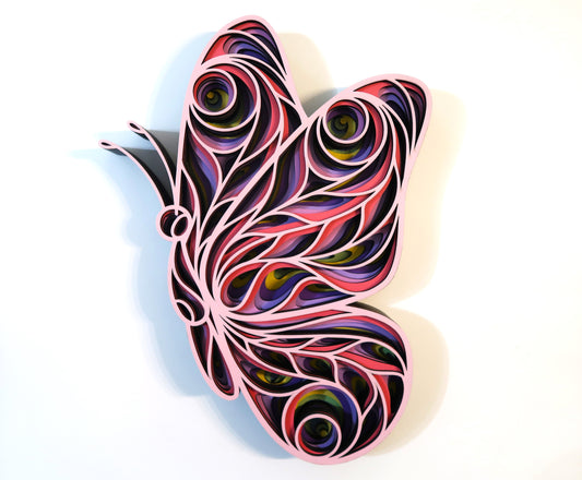 SUMMER BUTTERFLY 3-D LAYERED WALL ART
