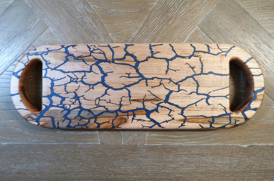 AMBROSIA MAPLE WITH RESIN GROUND CRACKS EFFECT SERVING BOARD