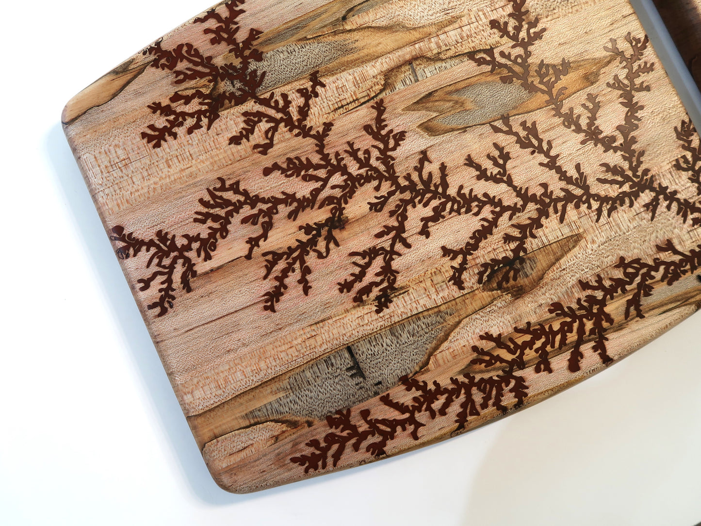 AMBROSIA MAPLE WITH RESIN "FRACTAL REACH" BUBBLED RECTANGLE SERVING BOARD