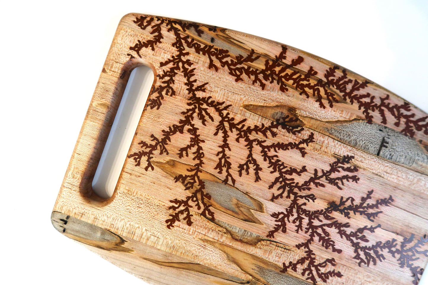 AMBROSIA MAPLE WITH RESIN "FRACTAL REACH" BUBBLED RECTANGLE SERVING BOARD