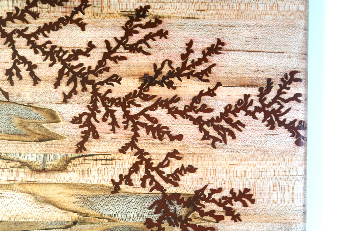 AMBROSIA MAPLE WITH RESIN "FRACTAL REACH" BUBBLED RECTANGLE SERVING BOARD