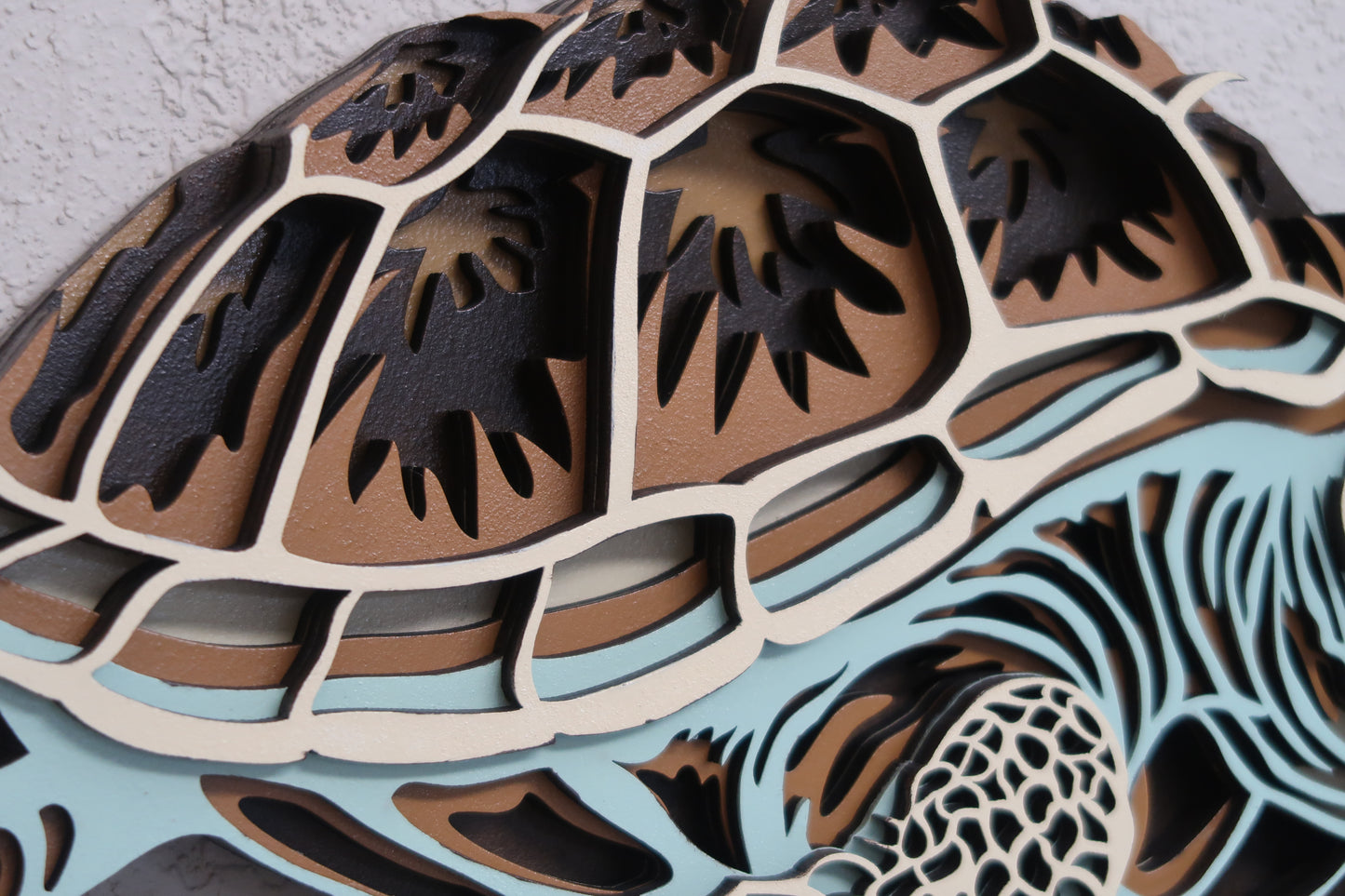 SEA TURTLE MULTILAYER 3-D WALL ART
