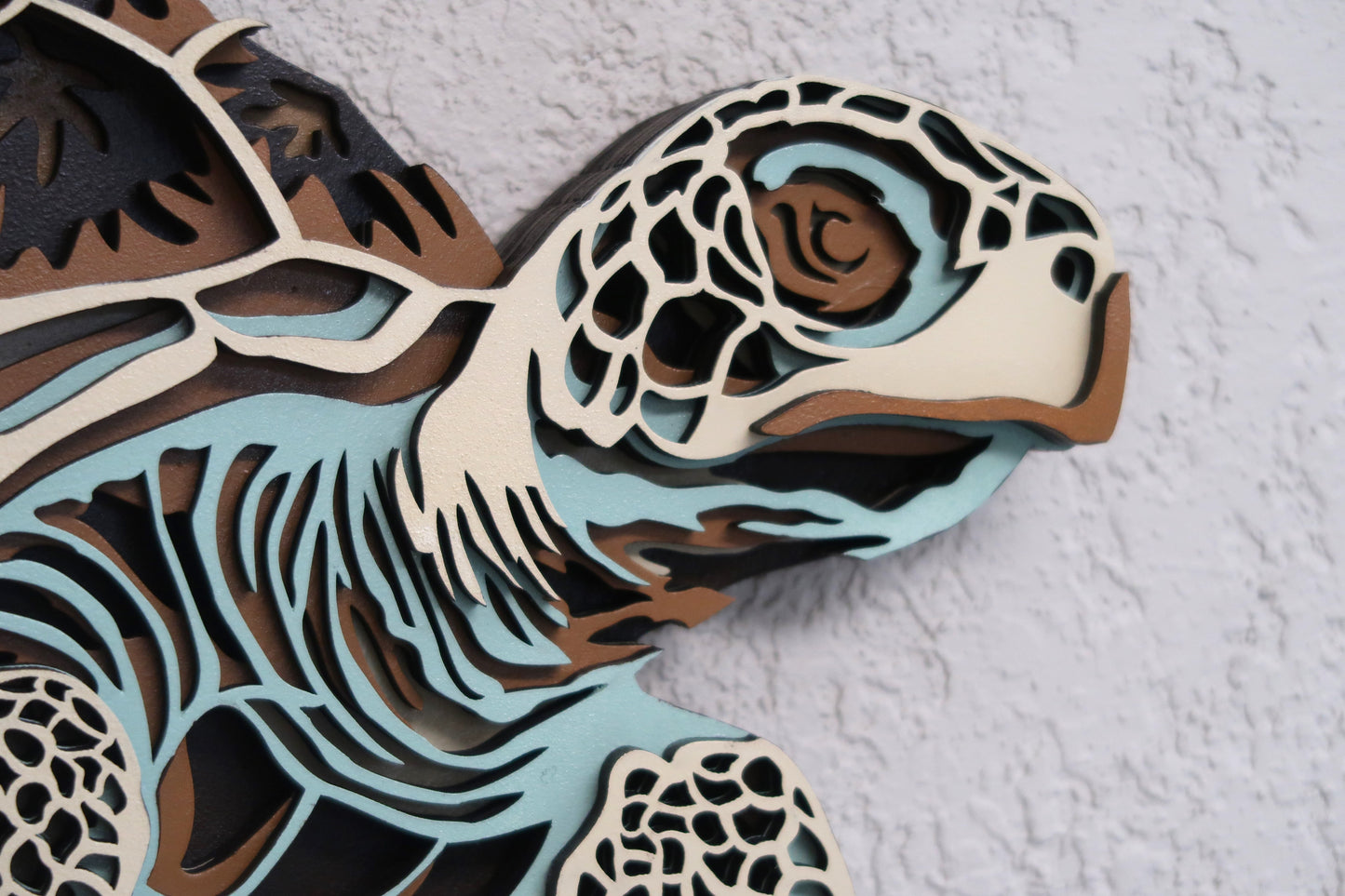 SEA TURTLE MULTILAYER 3-D WALL ART