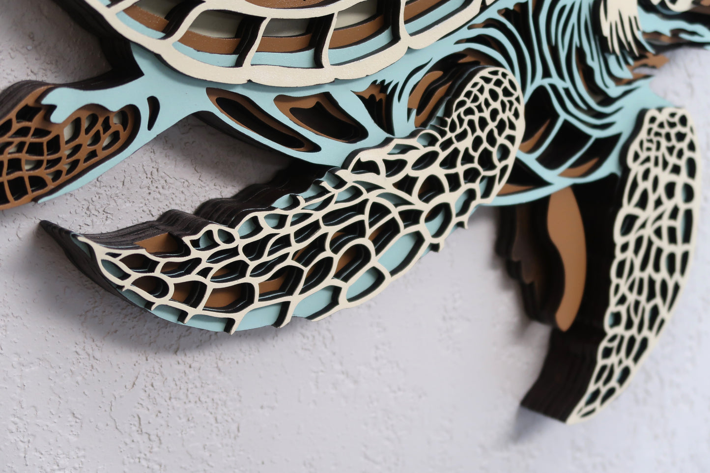 SEA TURTLE MULTILAYER 3-D WALL ART