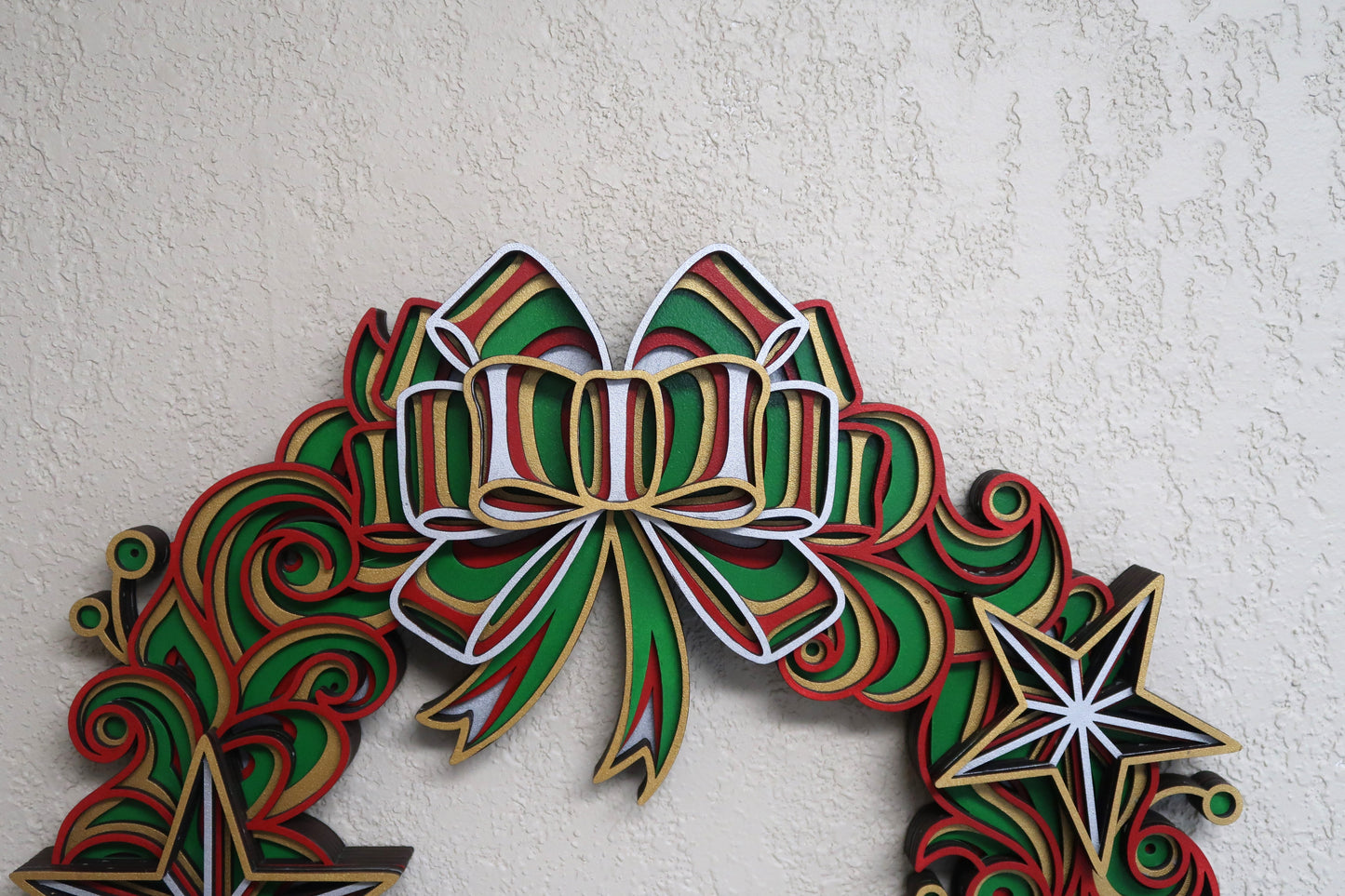 CHRISTMAS WREATH MULTILAYER 3-D WALL ART