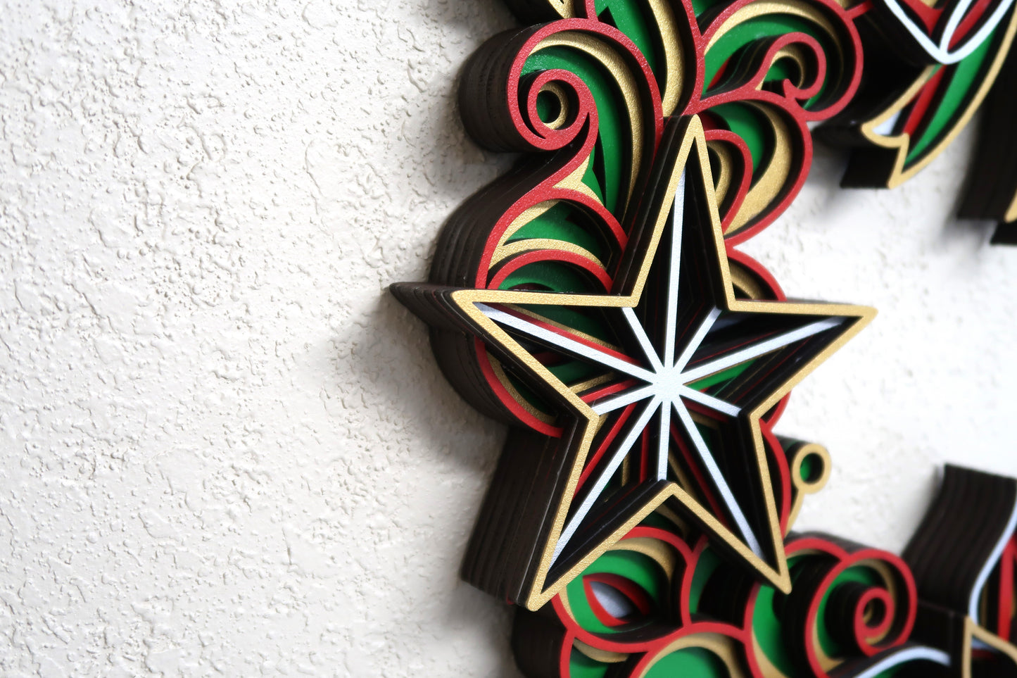 CHRISTMAS WREATH MULTILAYER 3-D WALL ART