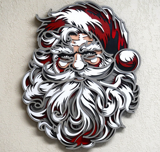 SANTA CLAUS MULTILAYER 3-D WALL ART