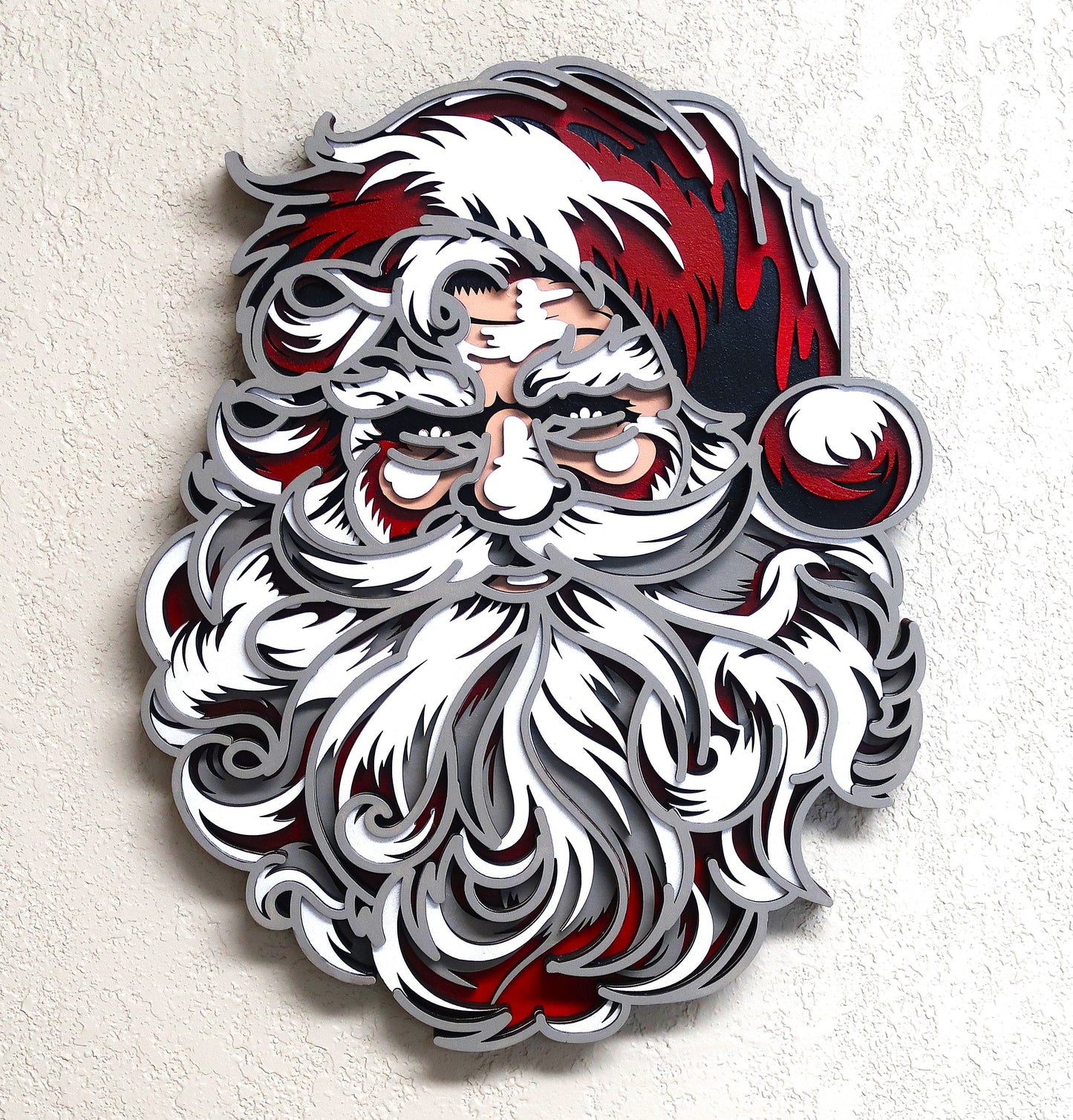 SANTA CLAUS MULTILAYER 3-D WALL ART