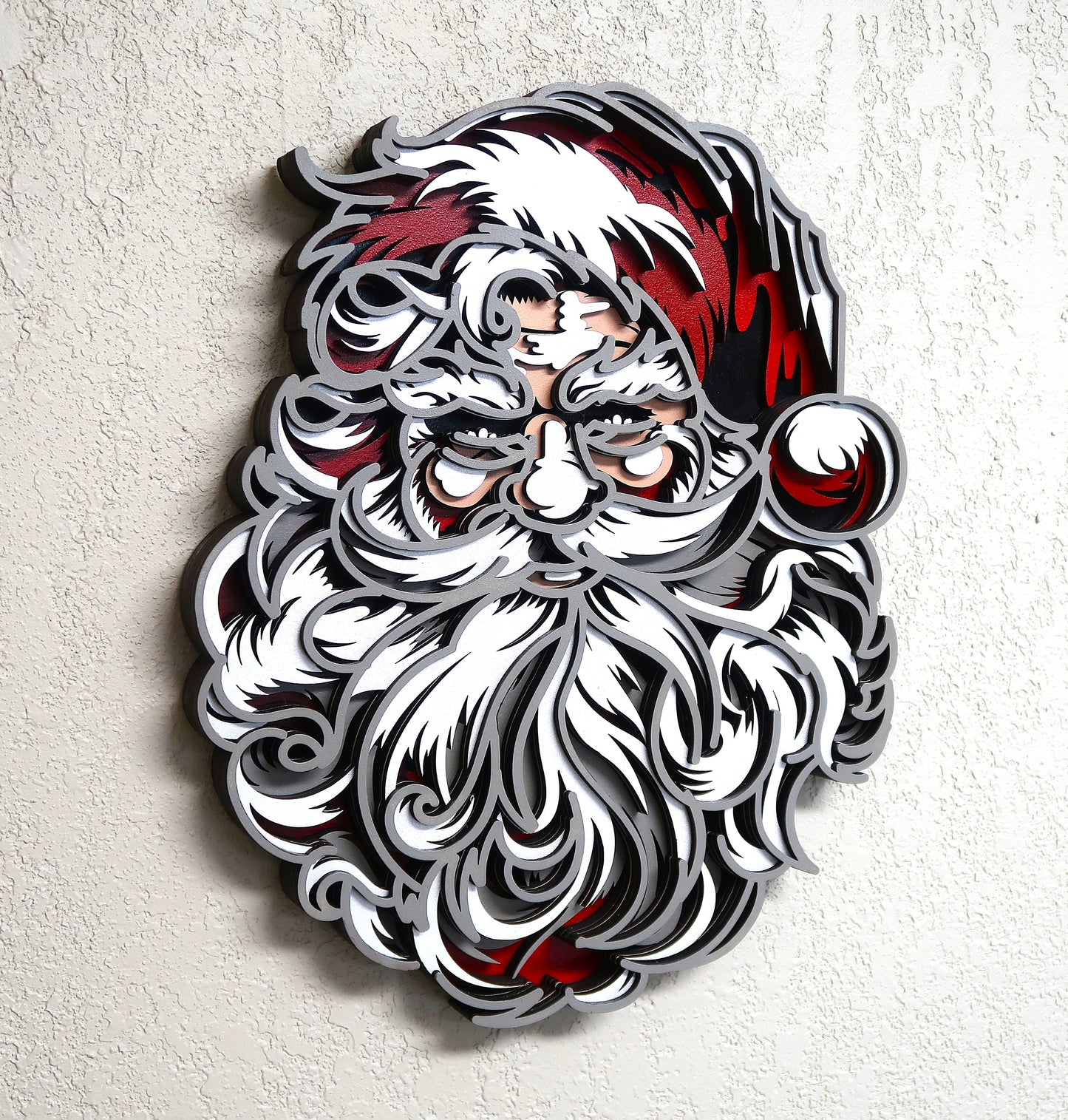 SANTA CLAUS MULTILAYER 3-D WALL ART