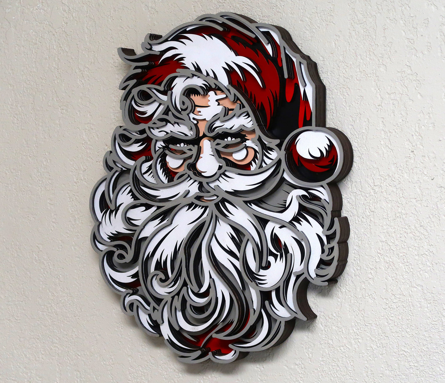 SANTA CLAUS MULTILAYER 3-D WALL ART