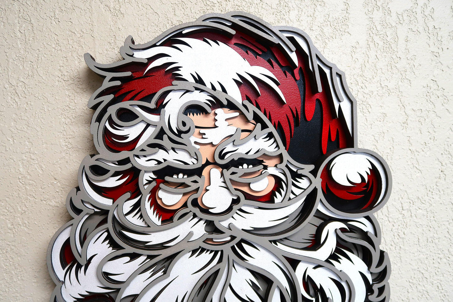 SANTA CLAUS MULTILAYER 3-D WALL ART