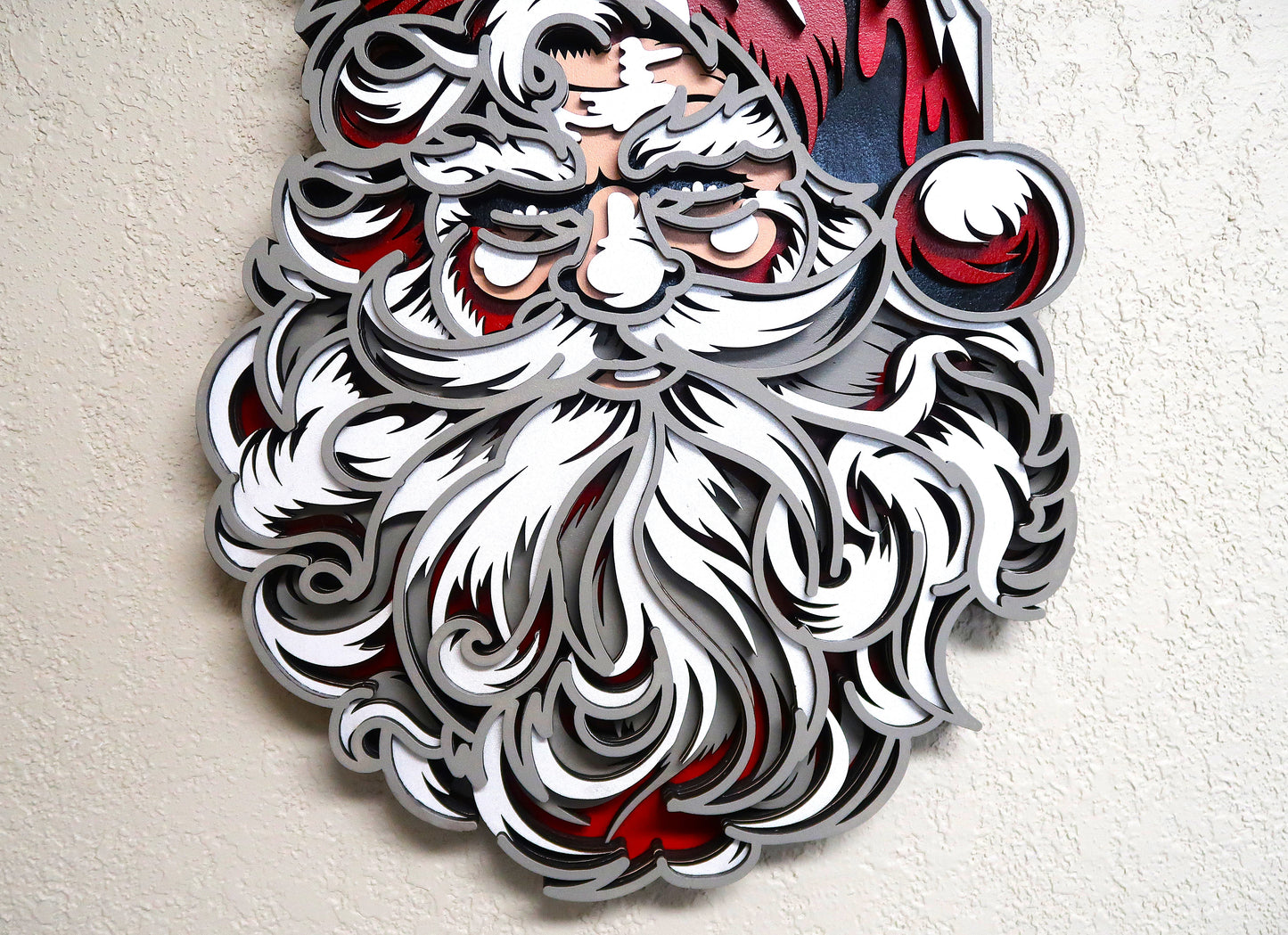 SANTA CLAUS MULTILAYER 3-D WALL ART