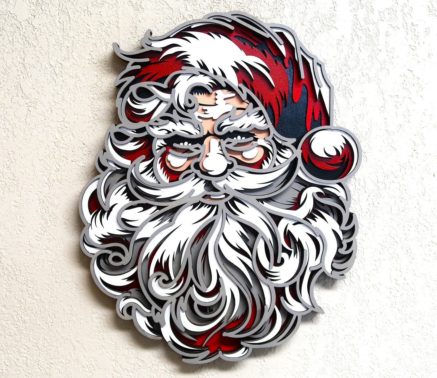 SANTA CLAUS MULTILAYER 3-D WALL ART