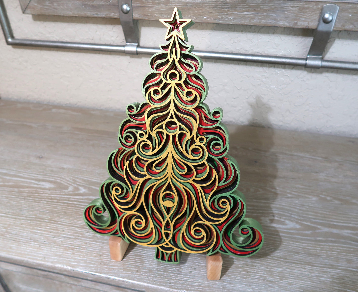 CHRISTMAS TREE  MULTILAYER 3-D WALL ART