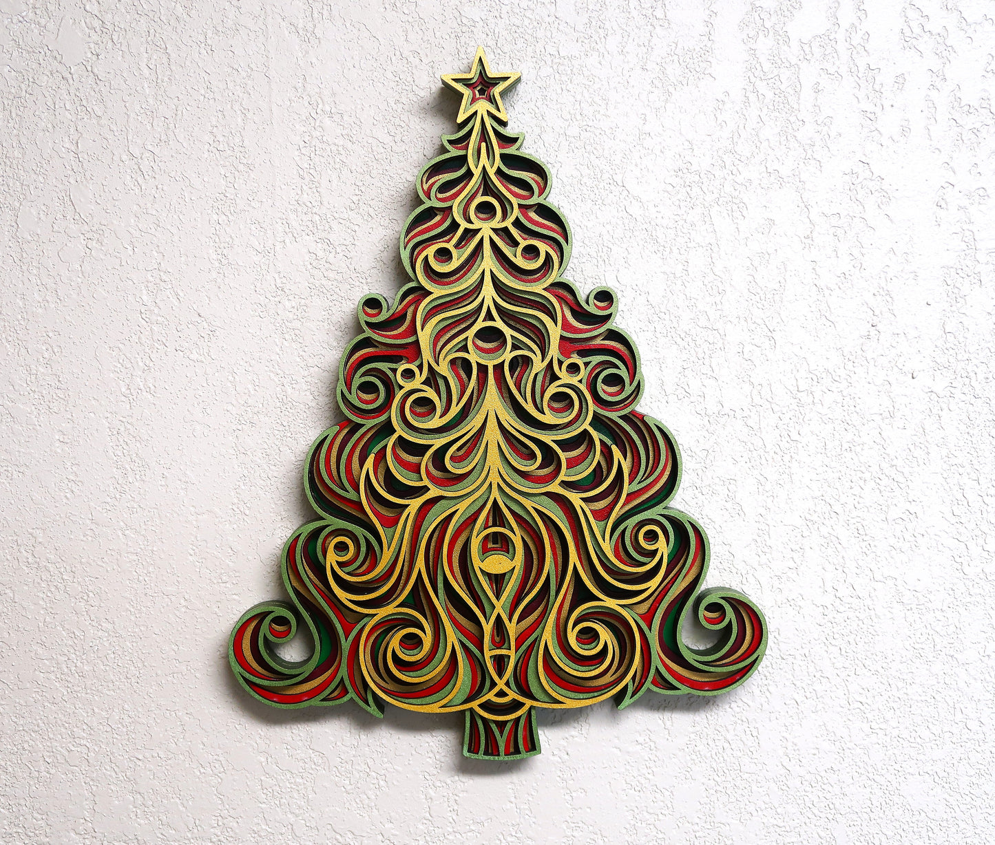 CHRISTMAS TREE  MULTILAYER 3-D WALL ART
