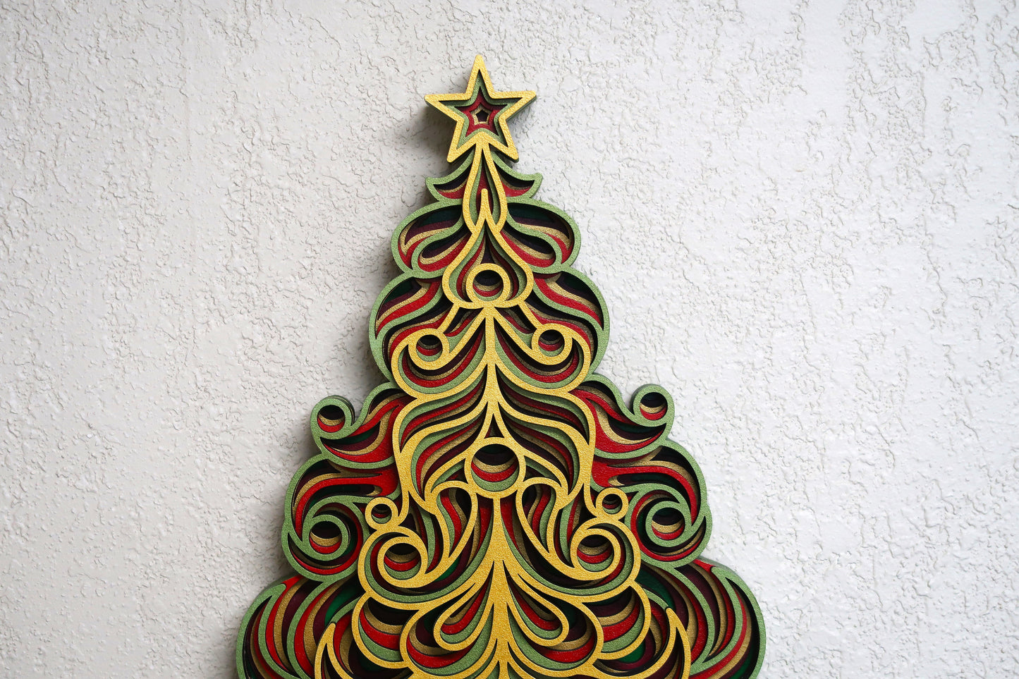 CHRISTMAS TREE  MULTILAYER 3-D WALL ART