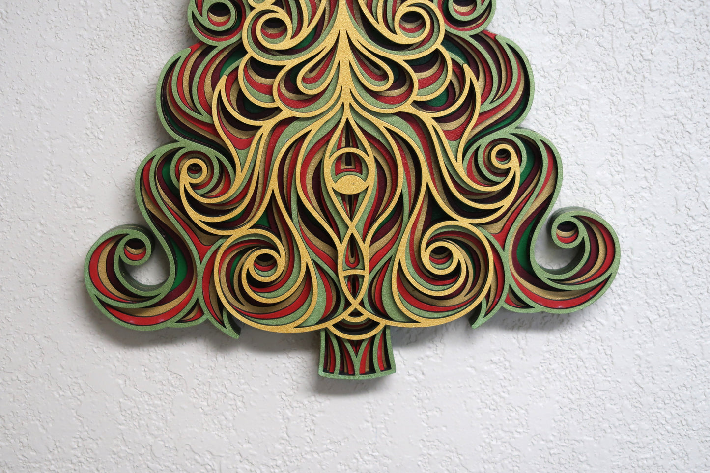 CHRISTMAS TREE  MULTILAYER 3-D WALL ART