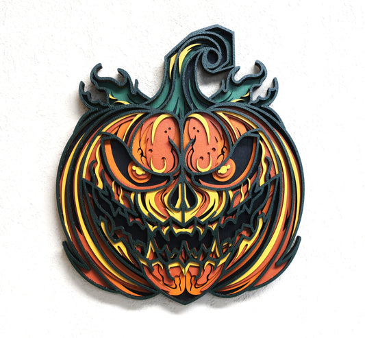 HALLOWEEN PUMPKIN MULTILAYER 3-D WALL ART