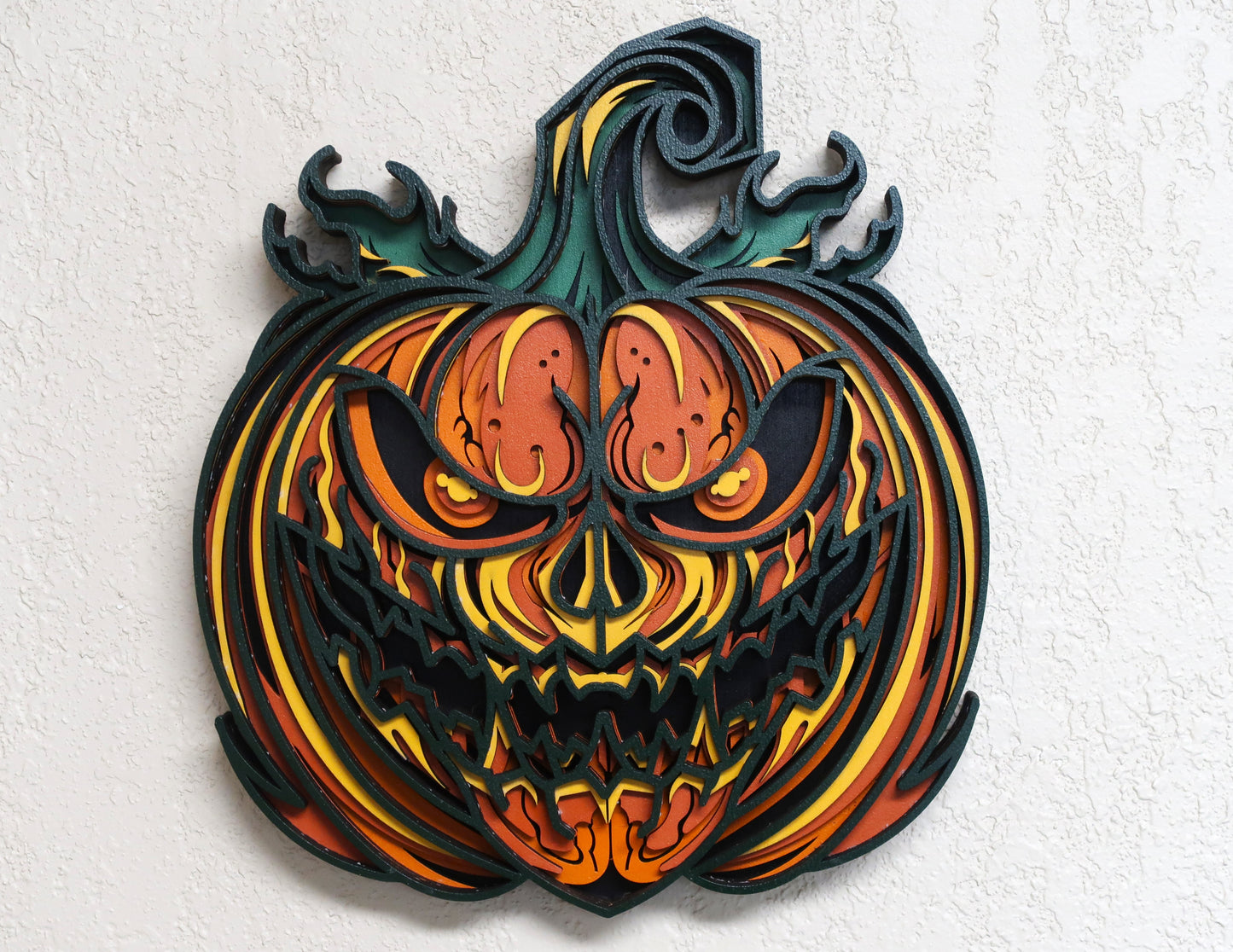 HALLOWEEN PUMPKIN MULTILAYER 3-D WALL ART