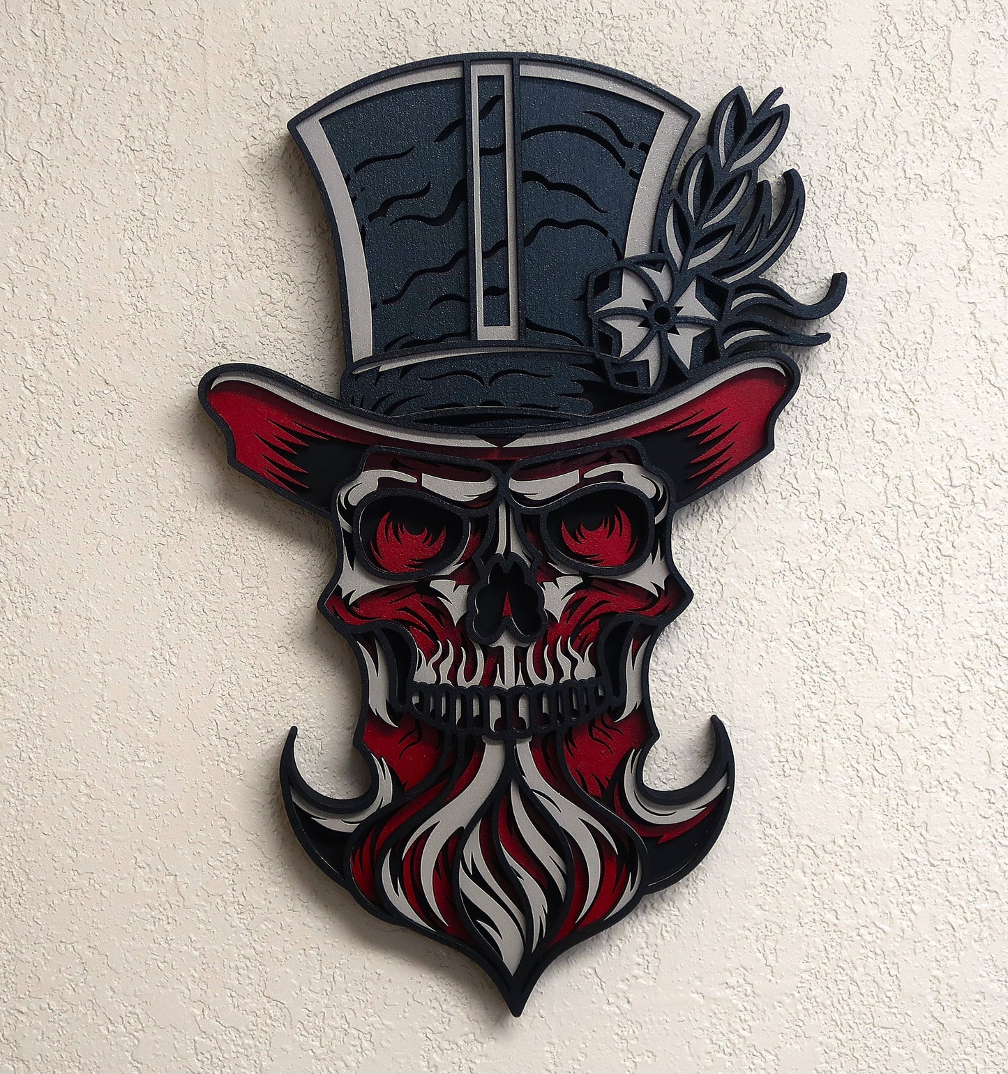 EVIL LEPRECHAUN SKULL 3-D LAYERED WALL ART