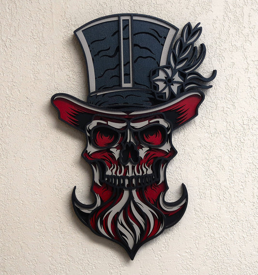 EVIL LEPRECHAUN SKULL 3-D LAYERED WALL ART