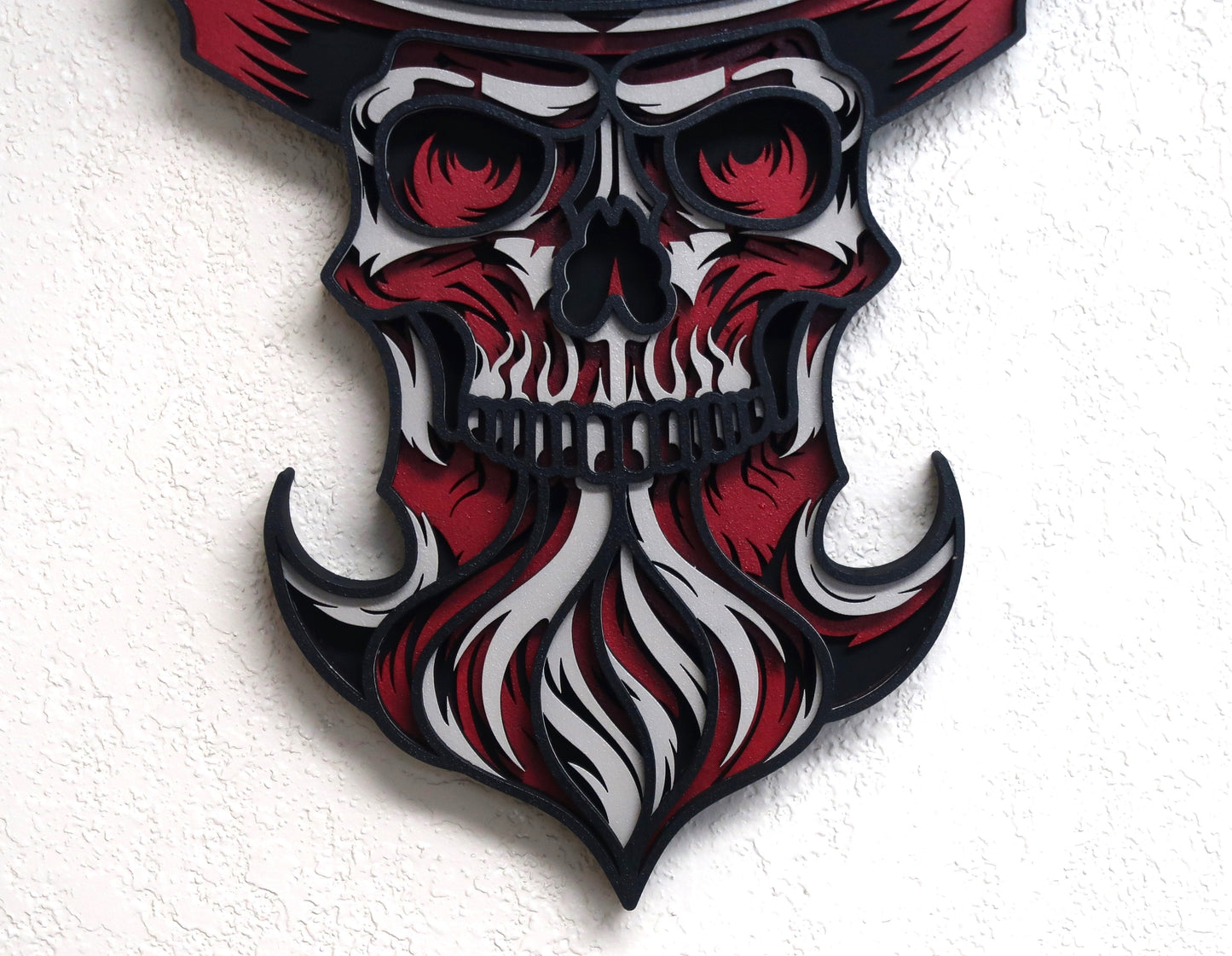 EVIL LEPRECHAUN SKULL 3-D LAYERED WALL ART