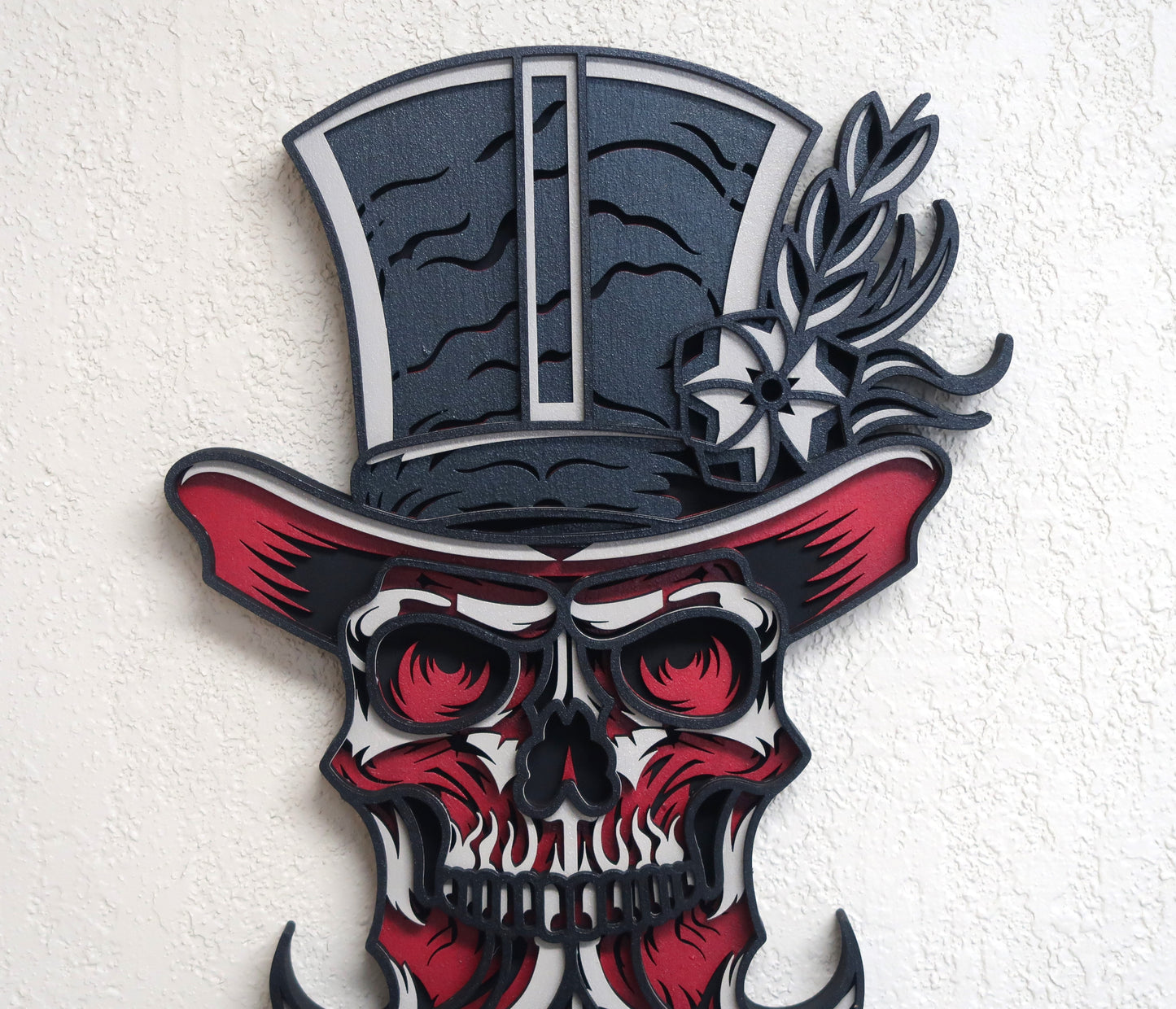 EVIL LEPRECHAUN SKULL 3-D LAYERED WALL ART