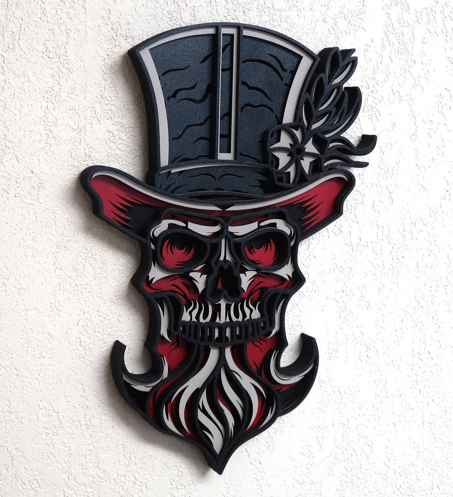 EVIL LEPRECHAUN SKULL 3-D LAYERED WALL ART