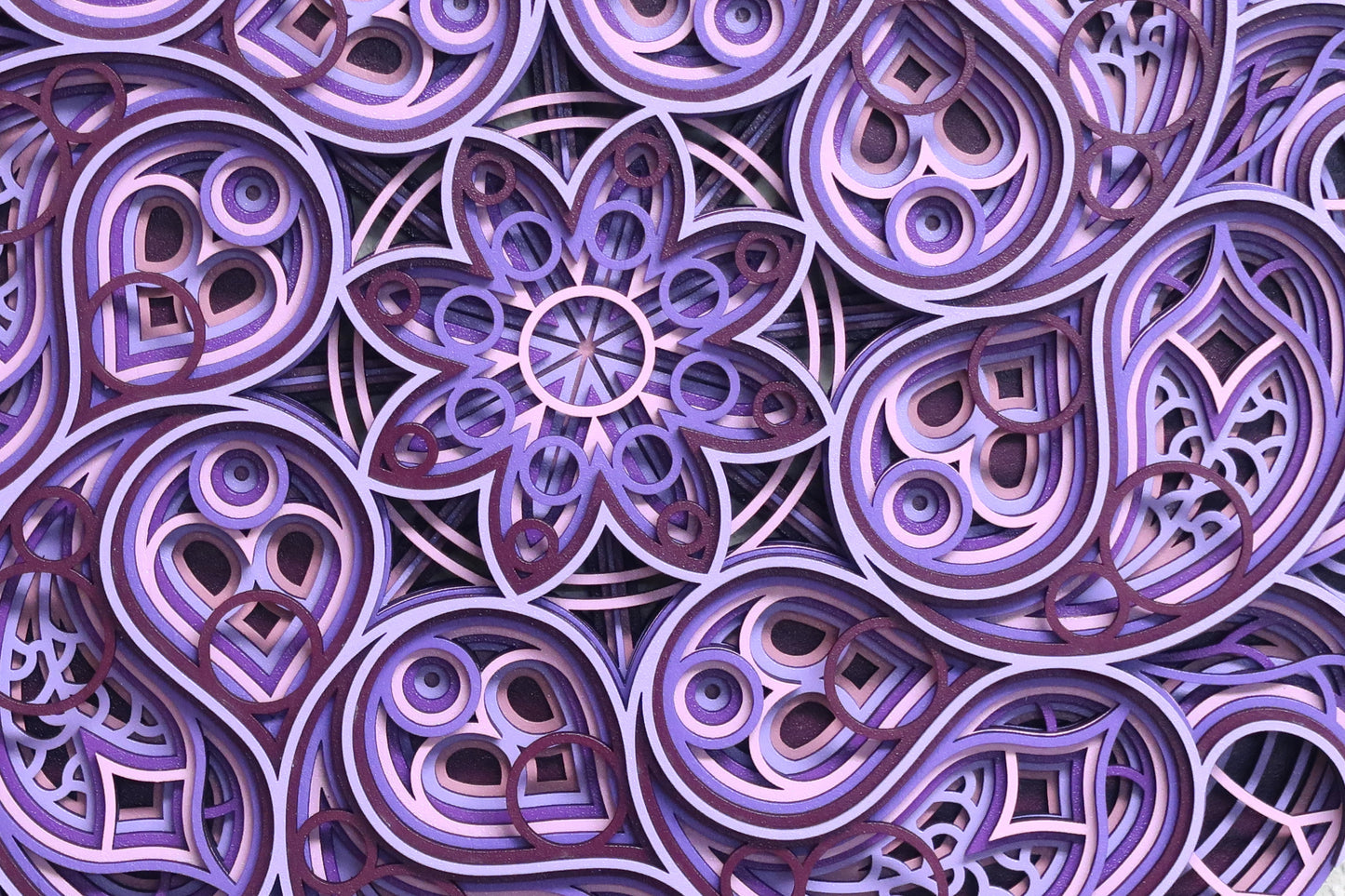 SHADES OF PURPLE 3-D MULTILAYER MANDALA WALL ART