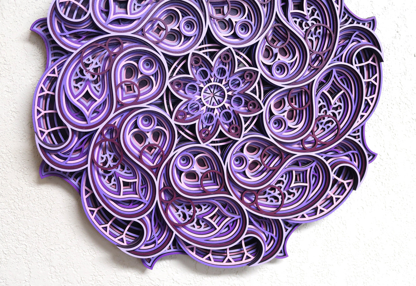 SHADES OF PURPLE 3-D MULTILAYER MANDALA WALL ART