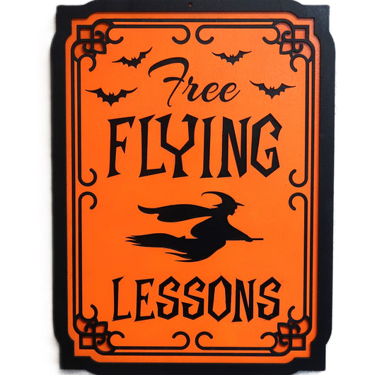 FLYING LESSONS HALLOWEEN WALL SIGN