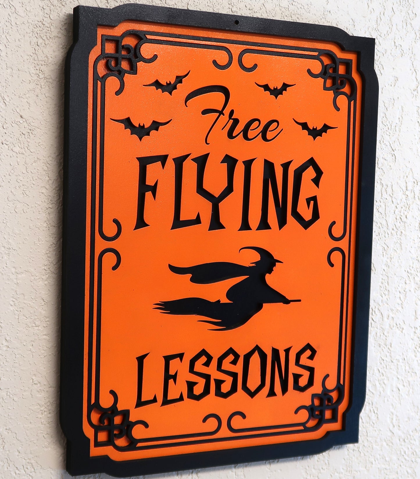 FLYING LESSONS HALLOWEEN WALL SIGN