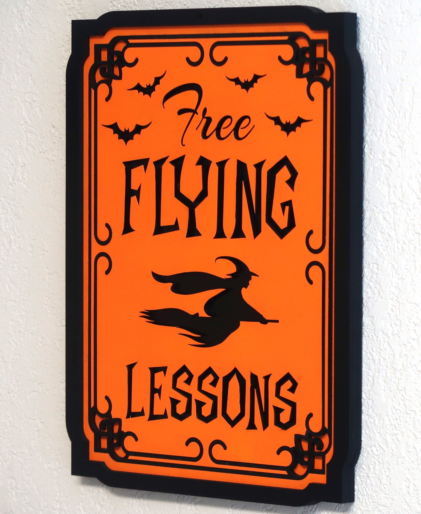 FLYING LESSONS HALLOWEEN WALL SIGN
