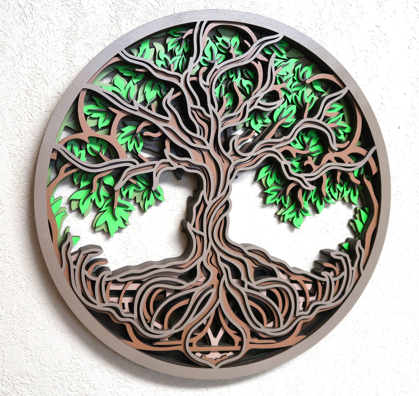 TWISTED ROOT TREE OF LIFE 3-D MULTILAYER WALL ART