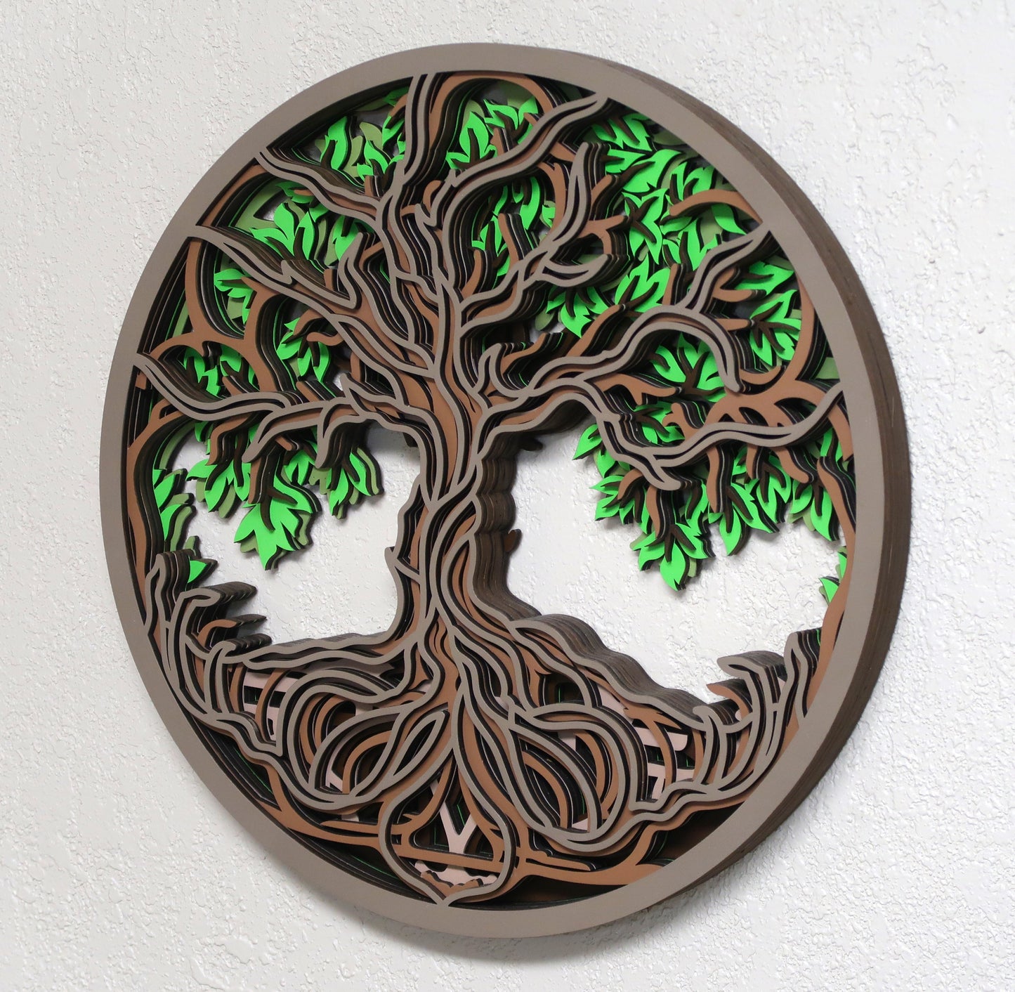 TWISTED ROOT TREE OF LIFE 3-D MULTILAYER WALL ART