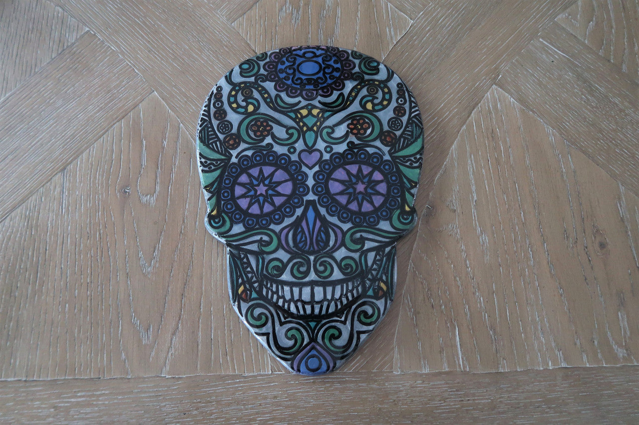 SUGAR SKULL WALL ART RESIN & MICA POWDER