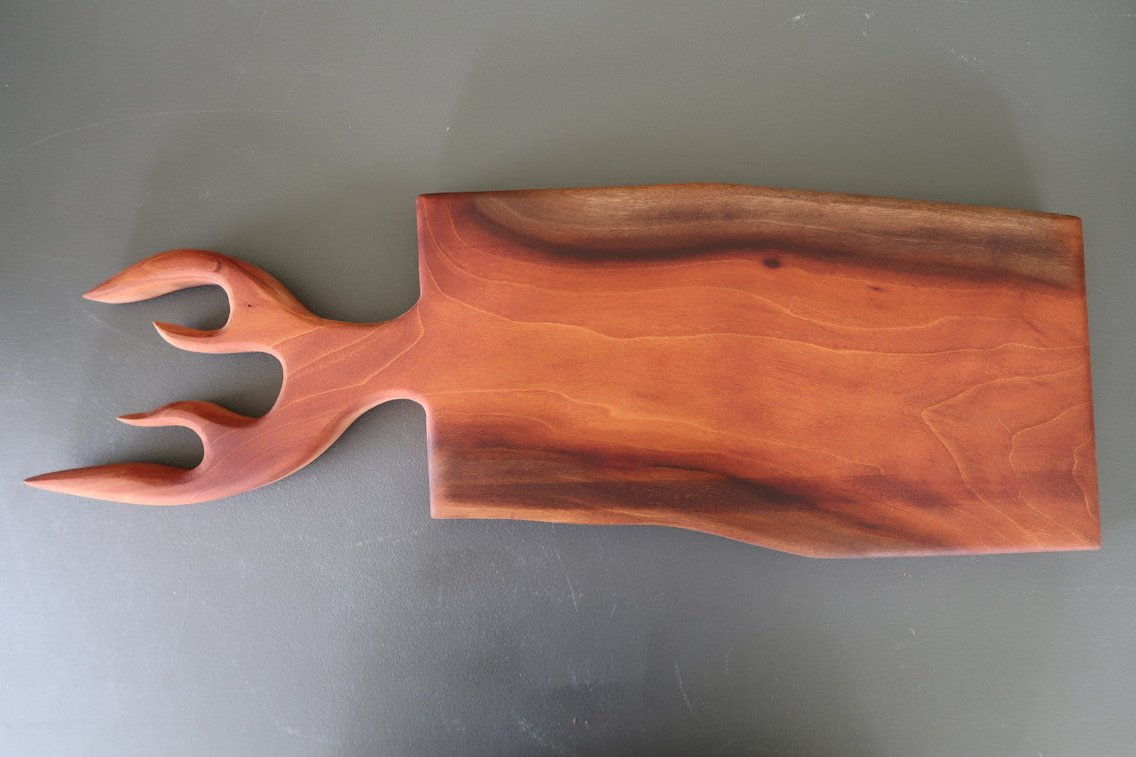 FIRE ANTLER HANDLE CHARCUTERIE/CHEESE/CUTTING BOARD