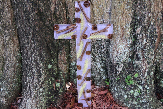 GALACTIC GHOST VIOLET RESIN LARGE CROSS