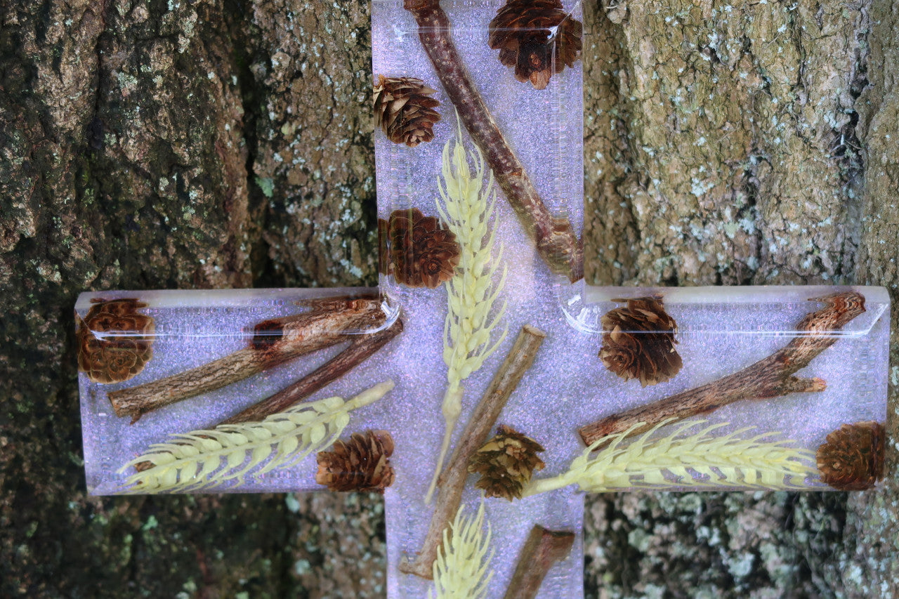 GALACTIC GHOST VIOLET RESIN LARGE CROSS