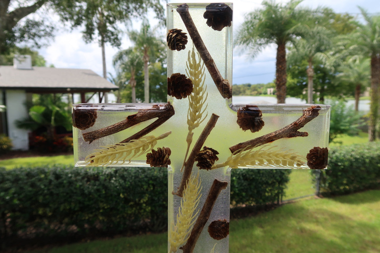 GALACTIC GHOST VIOLET RESIN LARGE CROSS