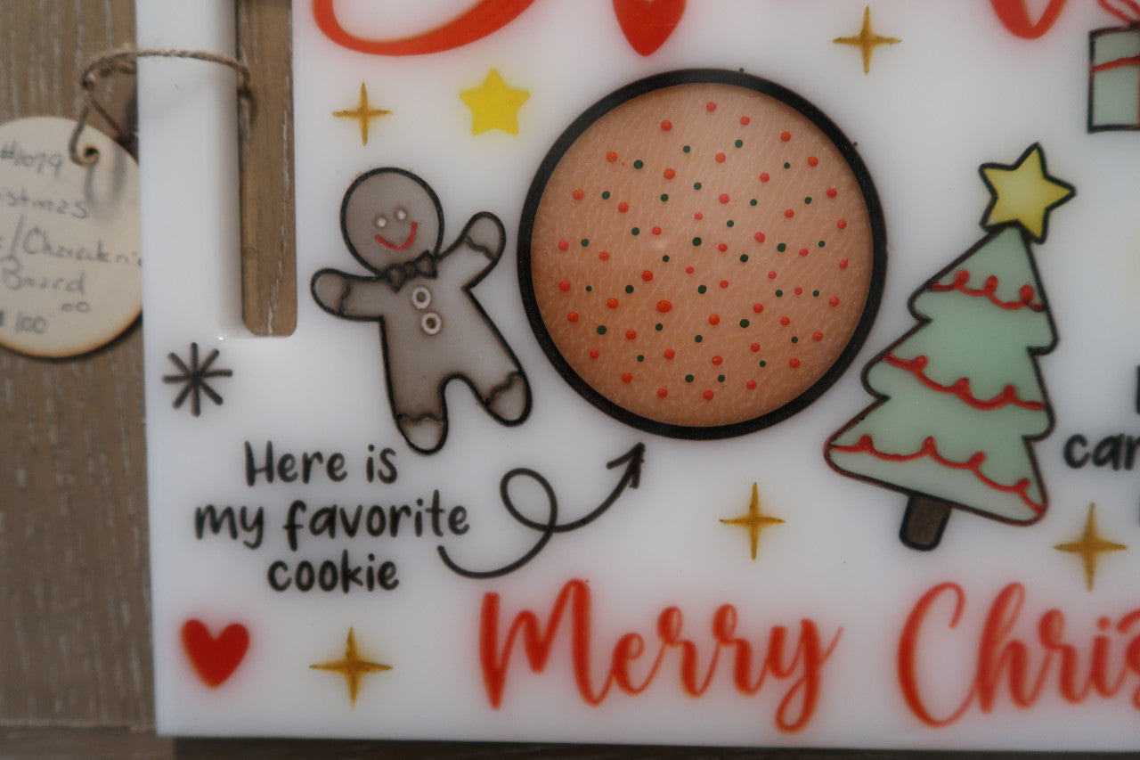 CHRISTMAS CHARCUTERIE/COOKIE RESIN BOARD WITH HANDLES