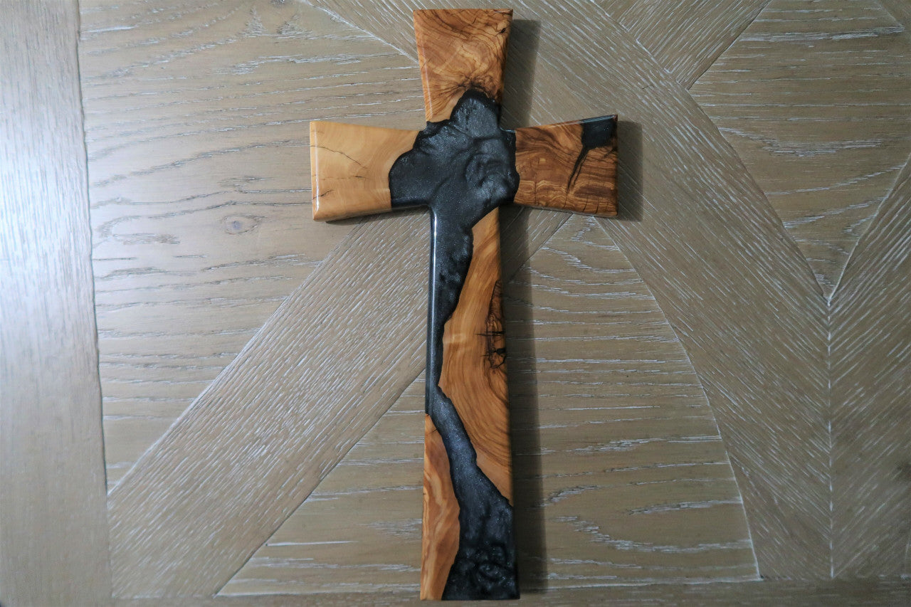 OLIVEWOOD & BATTLESHIP GREY & LIQUID METAL PEARL RESIN CROSS