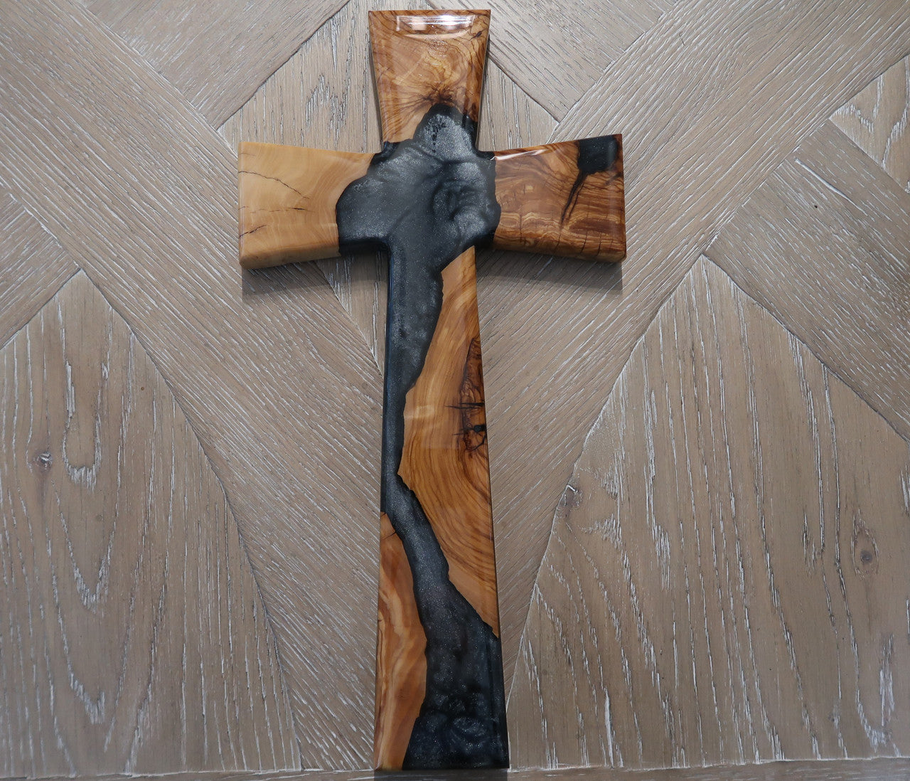 OLIVEWOOD & BATTLESHIP GREY & LIQUID METAL PEARL RESIN CROSS